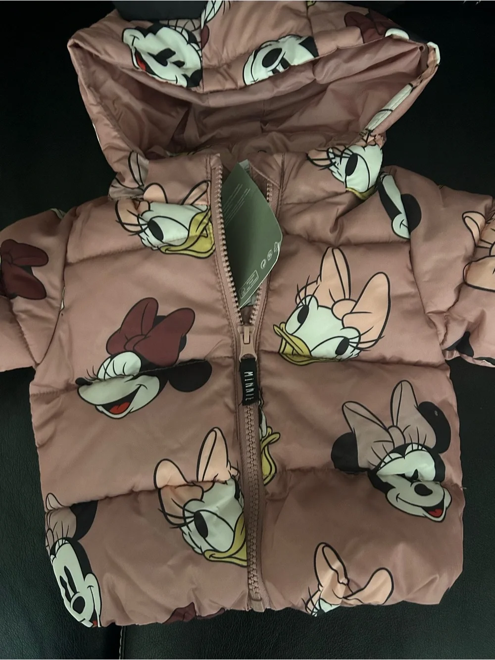 Baby Minnie Mouse Pink Puffer Jacket with Hood